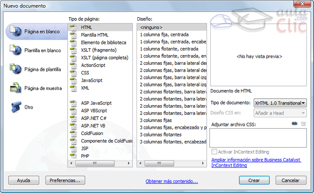 Ventana Nuevo ducumento