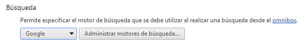 configuración de la búsqueda