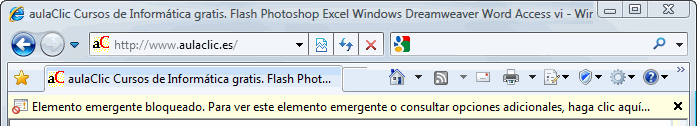 Advertencia de bloqueo de ventanas emergentes