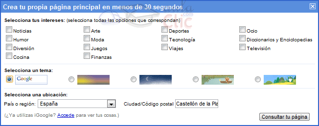 Personalizar Google