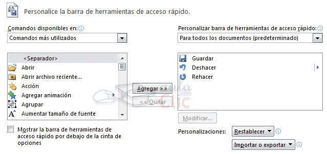 Personalizar Barra