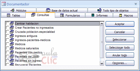 Cuadro de di&aacute;logo Documentador