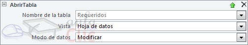AbrirTabla - Par&aacute;metros