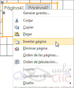 Men&uacute; contextual del control pesta&ntilde;a > Insertar p&aacute;gina