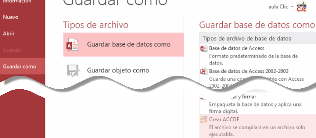 Bot&oacute;n Crear ACCDE - El archivo se compilar&aacute; en un archivo s&oacute;lo ejecutable