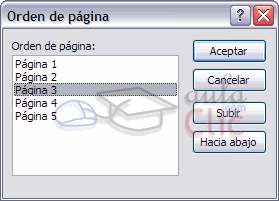 Ventana orden de p&aacute;gina