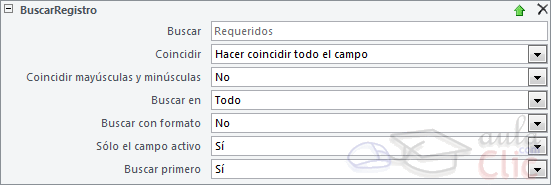 BuscarRegistro - Par&aacute;metros
