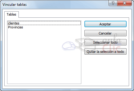 Cuadro de di&aacute;logo Vincular tablas