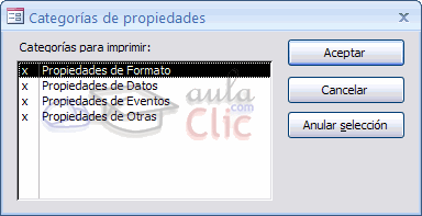 Ventana Categor&iacute;a de propiedades