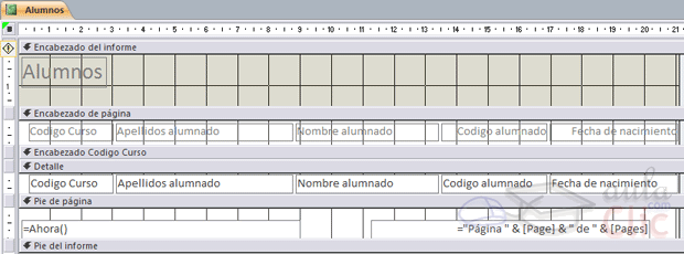 Vista dise&ntilde;o de un informe