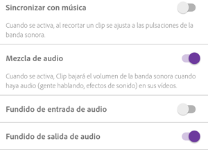 Banda sonora en Premier Clip opciones