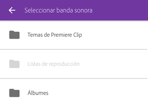 Elegir banda sonora en Premier Clip