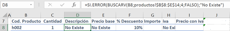 ejemplo funcion si.erro de excel