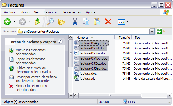 Seleccionando los archivos a grabar desde el Explorador de Windows