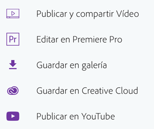 Compartir en Premiere Clip