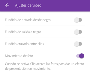 Ajustes en Premiere Clip