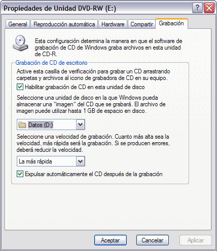 Grabaci&oacute;n en Propiedades