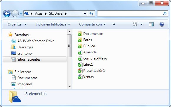 SkyDrive en el explorador de archivos