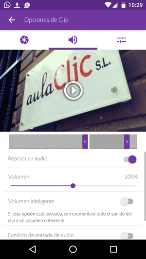 Sonido en Premiere Clip