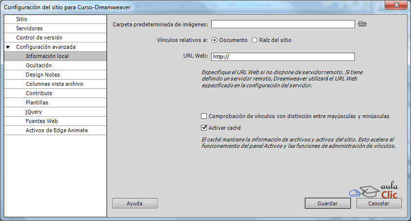 Opciones de Referencias en los v&iacute;nculos