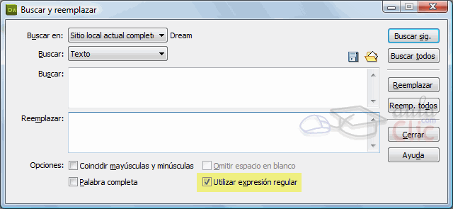 Utilizar Expresi&oacute;n Regular