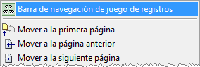 Opci&oacute;n Barra de Navegaci&oacute;n de Registros