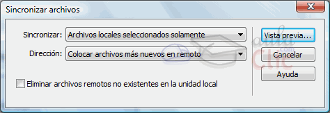 Cuadro de di&aacute;logo Sincronizar