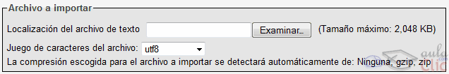 Importando desde phpMyAdmin