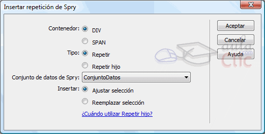Repetición de Spry