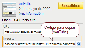 C&oacute;digo de Youtube