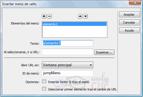 Men&uacute; de salto