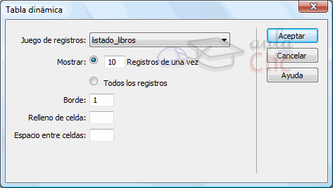 Tabla Din&aacute;mica