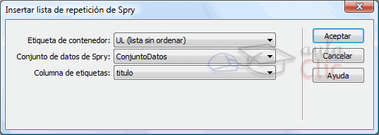 Repetici&oacute;n de Spry