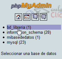 bases de datos en phpMyAdmin