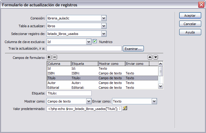 Actualizar Registro