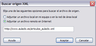 Buscar origen XML