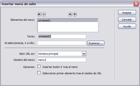 Men&uacute; de salto