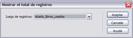 Mostrar Recuento de Registros
