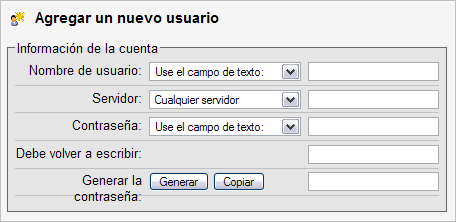 Nuevo usuario en phpMyAdmin