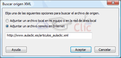Buscar origen XML