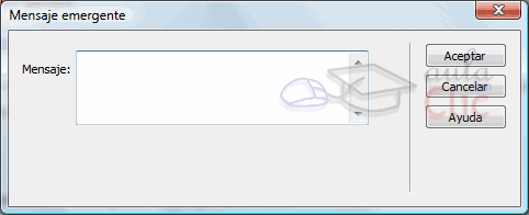 Cuadro de di&aacute;logo de Mensaje emergente