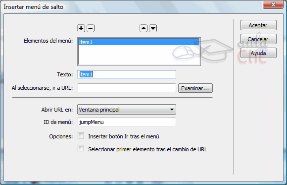 Men&uacute; de salto