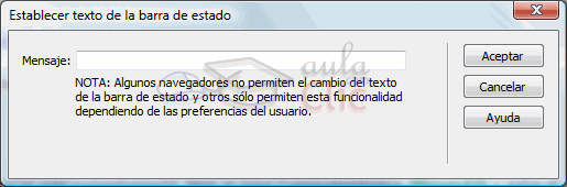 Establecer texto de la barra de estado