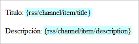 Ejemplo items RSS