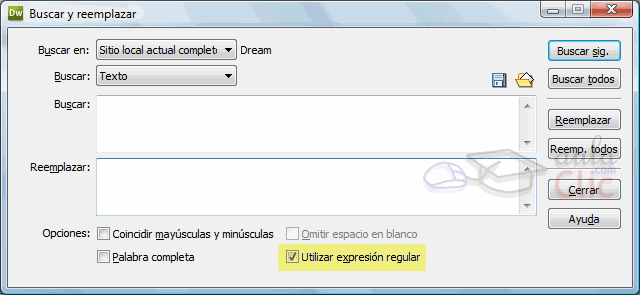 Utilizar Expresi&oacute;n Regular