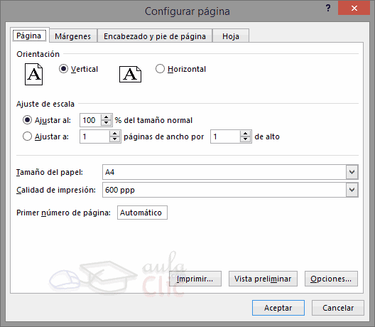 configurar p&aacute;gina