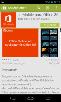 office mobile en Google play