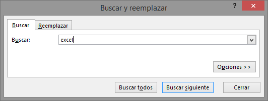 Cuadro de di&aacute;logo Buscar