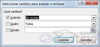 Aceptar o rechazar cambios (ventana)