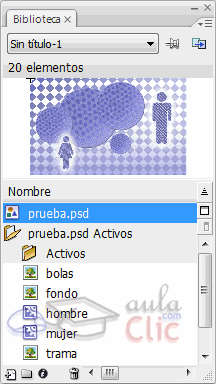 Biblioteca con activos